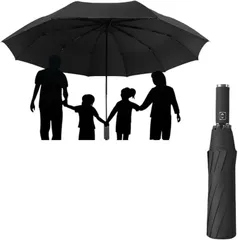 Natsume shopping mall 折りたたみ傘 大きいサイズ 超撥水 晴雨兼用 UVカット 直径 丈夫 軽量 コンパクト (ブラック)