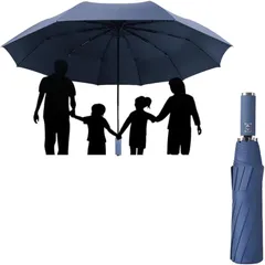 Natsume shopping mall 折りたたみ傘 大きいサイズ 超撥水 晴雨兼用 UVカット 直径 丈夫 軽量 コンパクト (ネイビー,  特大)