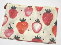 ※送料無料 21/新品同様 ラブラリー バイ フェイラー メッシュポーチ ミニ ◇ ストロベリードット アイボリー LOVERARY BY FEILER ▼8B