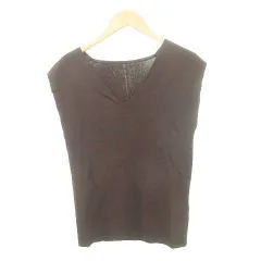 N.美品 ノースリーブ カットソー ニット 薄手 Mサイズ 茶 ブラウン