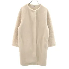 UNIQLO ユニクロ JW ANDERSON JWアンダーソン コラボ ボアフリース ノーカラーコート L アイボリー レディース 古着
