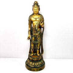 金属製仏像 約30cm 黒い台座付き - メルカリ