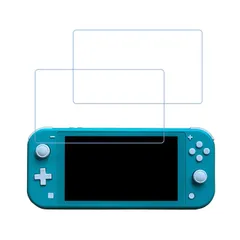 目疲れ緩和 ブルーライトカット 対応 Switch Lite 用 ガラスフィルム (2 枚入り) 強化ガラス 9H硬度 国産硝子素材 液晶 保護フィルム
