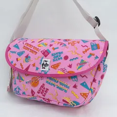 CHUMS / チャムス ◆ショルダーバッグ/ラウンドフラップショルダースウェット/総柄/ピンク CH60-3601-Z326-00 【バッグ/バック/BAG/鞄/カバン】 レディースファッション【中古】 