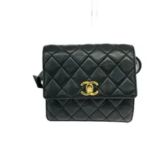 CHANEL シャネル ウエストポーチ ベルトバッグ  ターンロック ラムスキン ブラック マトラッセ   ブラック/ホワイト レディース / 240001189080