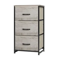 組立簡単 木製天板 転倒防止 衣類収納 収納ケース 3段（幅40㎝ オーガナイザー x 引き出し 奥行き30㎝ タンス 収納 x チェスト 高さ72.5㎝）(ライトウッドグレイン) Nicehill