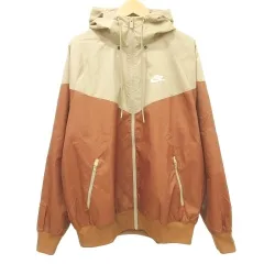 ナイキ NIKE DA0002-281 ウィンドランナー ジャケット バイカラー ウィンドブレーカー パーカー L ベージュ ブラウン 