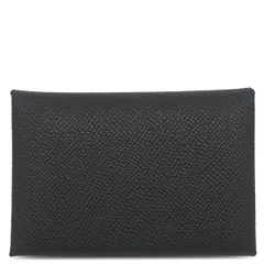 エルメス HERMES カードケース カルヴィ デュオ ヴォーエプソン ブラック シルバー金具 新品 未使用 黒 フラグメントケース 2025年製  K 【箱】【中古】