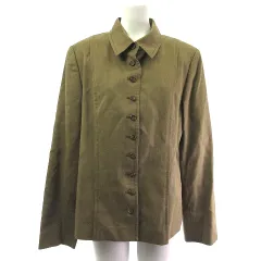 スキャパ SCAPA シャツジャケット ウール リネン ブラウン 茶 44 