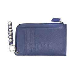 【美品】ear PAPILLONNER イア パピヨネ | 25秋冬 本革 スタッズ フラグメント ケース | インフルエンサーほし企画 | カードケース コインケース キーリング | シボ レザー | ネイビー 紺 | ファッション【中古】