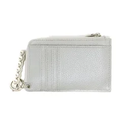 【美品】ear PAPILLONNER イア パピヨネ | 25秋冬 本革 スタッズ フラグメント ケース | インフルエンサーほし企画 | カードケース コインケース キーリング シボ レザー | シルバー | ファッション アイテム 【レディース】【中古】