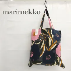 未使用 marimekko マリメッコ ROSARIUM KASSI トートバッグ  花柄 ピンク グレー コットン レディース 鞄