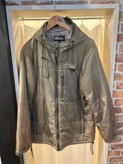 A-1748 FIRST DOWN ファーストダウン ナイロンジャケット 中綿ジャケット パーカー マウンテンパーカー ブラウン系？ グレー系？ カーキ系 サイズM