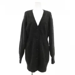 グリーンレーベルリラクシング ユナイテッドアローズ green label relaxing カーディガン シャギーニット Vネック ダークグレー /UO