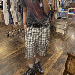 00s volcom check wide baggy shorts w32 L - メルカリ