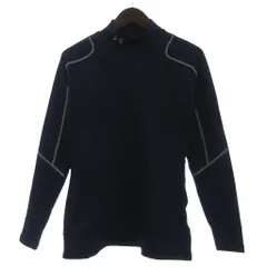 アンダーアーマー UNDER ARMOUR アンダーシャツ トレーニング カットソー 長袖 ハイネック ロゴ L 紺 ネイビー