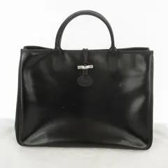 ロンシャン LONGCHAMP ロゾ レザー トートバッグ ショルダーバッグ ハンドバッグ 肩掛けかばん ブラック 黒 シルバー金具 鞄