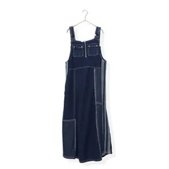 裏毛 デニムライン ジャンパースカート。