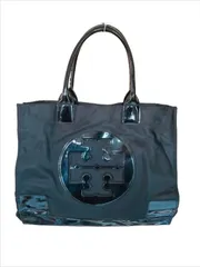 TORY BURCH トリーバーチ ナイロン トートバッグ エラ デカロゴ ブラック 美品　(3191)