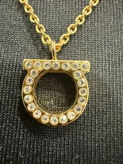 Salvatore Ferragamo フェラガモ ガンチーニ ラインストーン ネックレス ペンダント レディース ゴールド系 H8-2-91のサムネイル