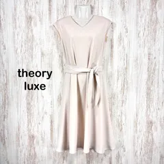 美品 Theory luxe セオリーリュクス LEFT VANNAH Vネック フレンチスリーブ ワンピース オフホワイト