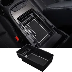 トヨタ ハリアー 80系 内蔵型コンソールボックス Harrier MXUA8# AXUH8# R2.06～現行 コード通す穴あり 車内収納ボックス コンソールトレイ 小物入れ 滑り止め ラバーマット付き 車種専用 装着簡単 (ハリアー 80系 コード通す穴