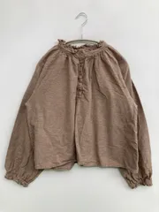 Samansa Mos2 サマンサモスモス シャツ/ブラウス F ブラウン コットン 無地 ショート丈 長袖