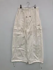 Chico チコ カーゴパンツ 1 ホワイト クロップド・半端丈 コットン 無地 ワイド・ルーズ ストレート レギュラー ウエストゴム・紐