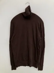 UNIQLO ユニクロ ニット/セーター S ブラウン ウール・ニット 無地 長袖 ミドル丈 タートルネック/ハイネック