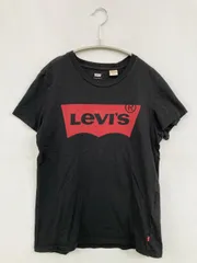 Levi's リーバイス Tシャツ/カットソー S ブラック 前面プリント ブランドロゴ ミドル丈 半袖 クルーネック(丸首)