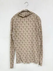 JEANASIS ジーナシス Tシャツ/カットソー F ベージュ その他総柄 ミドル丈 長袖 タートルネック/ハイネック