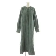 ビームスハート BEAMS HEART ワンピース ロング 緑 グリーン 総刺繍 長袖 バンドカラー /RR