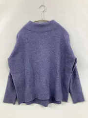 UNIQLO ユニクロ ニット/セーター S パープル ウール・ニット ナイロン 無地 ミドル丈 長袖 タートルネック/ハイネック