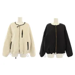 グローバルワーク GLOBAL WORK リバーシブルボアブルゾン ジャケット ジップアップ アウター SHORT 白 黒 /TK