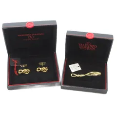 ヴァレンティノ ガラヴァーニ VALENTINO GARAVANI 2点セット カフス ネクタイピン ロゴ ゴールドカラー /AEのサムネイル