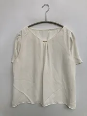 NATURAL BEAUTY BASIC ナチュラルビューティーベーシック シャツ/ブラウス M ホワイト 無地 ミドル丈 半袖 ノーカラー