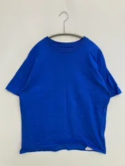 Champion チャンピオン Tシャツ/カットソー M ブルー 無地 ワンポイント ブランドロゴ ショート丈 半袖 クルーネック(丸首)