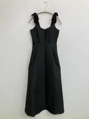 MISTREASS ワンピース F ブラック ロング・マキシ丈 フレア 袖なし キルティング リボン 無地