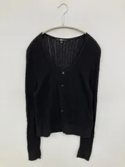 UNIQLO:C ユニクロシー カーディガン/ボレロ M ブラック コットン ナイロン 無地 ミドル丈 長袖