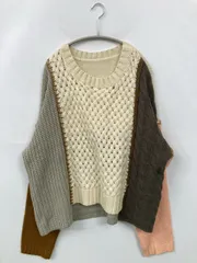 ニット/セーター その他 ニット 無地 ミドル丈 長袖 クルーネック(丸首)