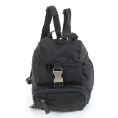 プラダ テスート ナイロン 三角ロゴ リュックサック リュック バックパック ショルダー バッグ ブラック 黒 レディース REE DK27-4【中古】