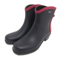 エーグル AIGLE ミス ジュリエット ボッティロン MISS JULIETTE BOTTILLON レインブーツ ショート 雨靴 ラバー シューズ 37 紺 ネイビー ピンク