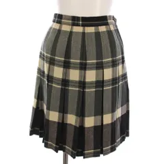 ラルフローレン RALPH LAUREN プリーツスカート ひざ丈 チェック ヴィンテージ 150A 黒 緑 カーキ ベージュ /YM