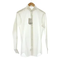 エディフィス EDIFICE 20AW シャツ 38 白 無地 カッタウェイカラー 長袖 /JP