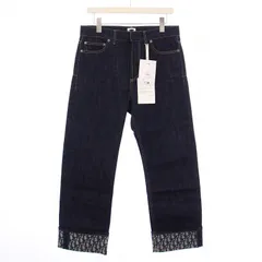 ディオール Dior 24AW オブリーク トロッター柄 デニムパンツ ジーンズ ロールアップ I40 紺 442P31A3161 /KH ▲H