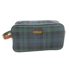 ポロ ラルフローレン POLO RALPH LAUREN セカンドバッグ クラッチバッグ PVC レザー 革 ロゴ ブラックウォッチ 緑 グリーン /CK30 ■GY11