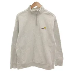 カーハート carhartt HALF ZIP AMERICAN SCRIPT SWEATSHIRT ハーフジップ スウェットシャツ 長袖 M グレー /FF ■GY44