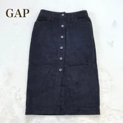 ギャップ ロング丈スカート　タイト　コーデュロイ フロントボタン  ブラック