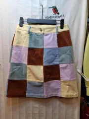Mused コーデュロイ パッチワーク ミニスカート