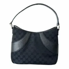 グッチ GUCCI GGキャンバス レザー ワンショルダー ハンド バッグ 113012 黒 ブラック ブランド古着ベクトル 中古●▲■260218